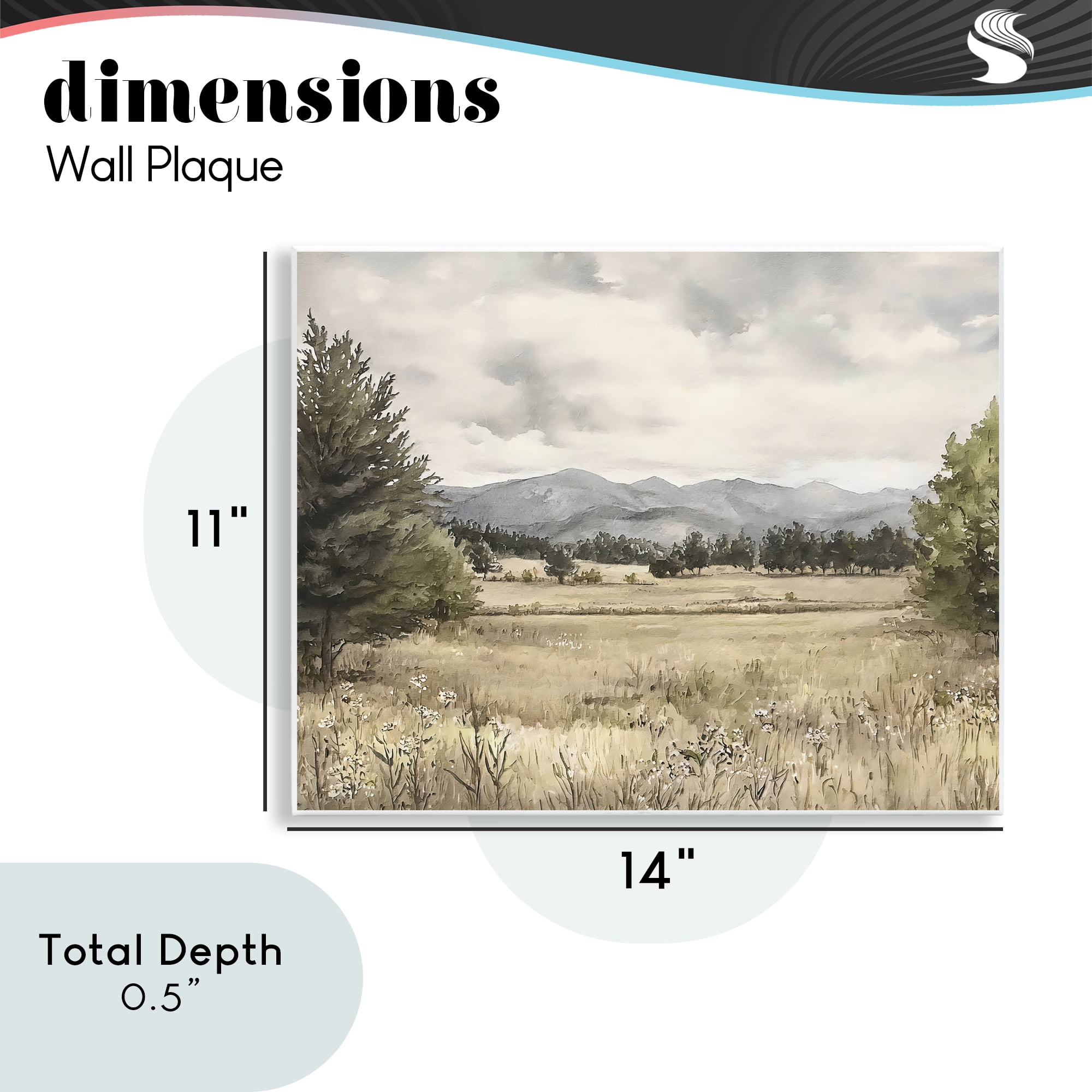 Stupell Industries Muted Mountain Meadow Wall Plaque Art, design by Riley B