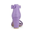 thumbnail image 3 of BLISSFUL STEP Women's Shoes Ankle Strap Block Heel Buckle Open Toe Sandals Purple 7, 3 of 8