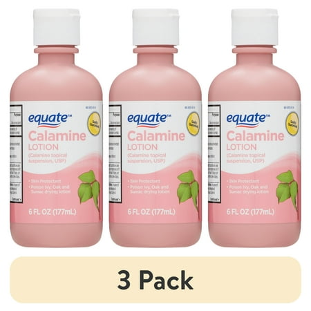 (3 pack) Equate, Calamine Lotion for Itching and Rash Relief, 6 fl. oz.
