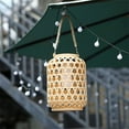 thumbnail image 6 of Nksudet A Suspended Solar Lantern Garden Lamps Hanging Solar Outdoor Solar Rattan With Handle Bright Solar Outdoor Lights Imitation Rattan Woven Wind Lamp, 6 of 8