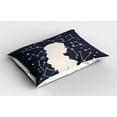 thumbnail image 2 of Ambesonne Cosmic Pillow Sham 2 Pack, Girl Portrait Art, 36"x20", Dark Blue Grey Champagne, 2 of 3