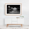 thumbnail image 6 of The Pier & Manhattan Beach Boulevard B&W - Los Angeles California Photography Black and White Nightlife Cityscape Boardwalk Street Photography Bridge Unframed Wall Art Print 40 x 60 inches, 6 of 7