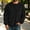 Black, variant on 2026 Spring Fall Men's Waffle Rib Crew Neck Sweatshirt, Chest Pocket Drop Shoulder Rib Long Sleeve Loose Pullover Top for Lounge Workout Street Daily Layering