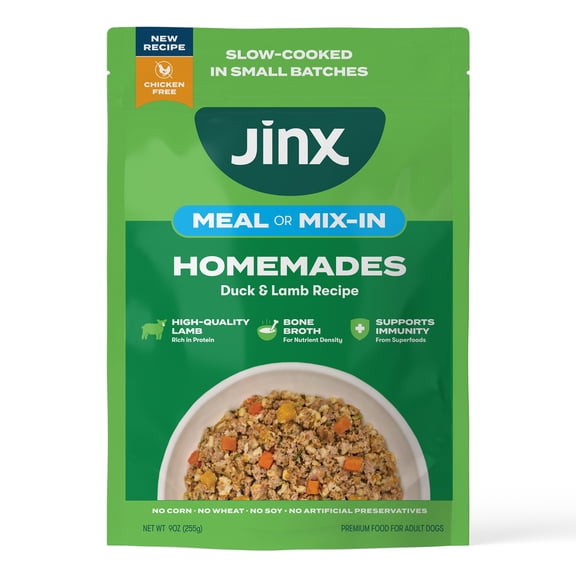 Jinx Homemades Duck & Lamb Recipe Wet Natural Dog Food 9 oz Pouch