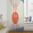 thumbnail image 6 of Boho Geometric Sheer Curtains 63 Inches Long, Modern Abstract Art Striped Circle Light Filering Curtains, Breathable Simi Curtain Privacy Drapes for Living Room Bedroom Lightweight Window Treatment, 6 of 9