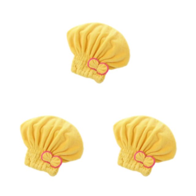 Monstrate Gorro envuelto para baño Secado del cabello sin esfuerzo Reducción del encrespamiento Toalla para el cabello fácil de usar amarillo Type1 NO1