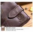 thumbnail image 2 of BULLCAPTAIN Retro Casual Soft Wallet for Men - First Layer Waxed Cowhide Short Horizontal Design with 10 Card Slots, 2 Hidden Zipper Pockets, Zipper & Hidden Button Closure, 11.5x10x2.5cm, 100g,, 2 of 6