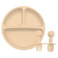 thumbnail image 3 of Muyoka Juego de platos de silicona para bebés con cuchara, tenedor, vajilla de alimentación para entrenamiento de bebés, juego de platos portátiles resistentes al calor, juego de utensilios para recié Muyoka Hogar, 3 of 6