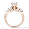 thumbnail image 4 of Round Cut Forever Brilliant Moissanite 5-Stone Engagement Ring in 14k Rose Gold, 4 of 5