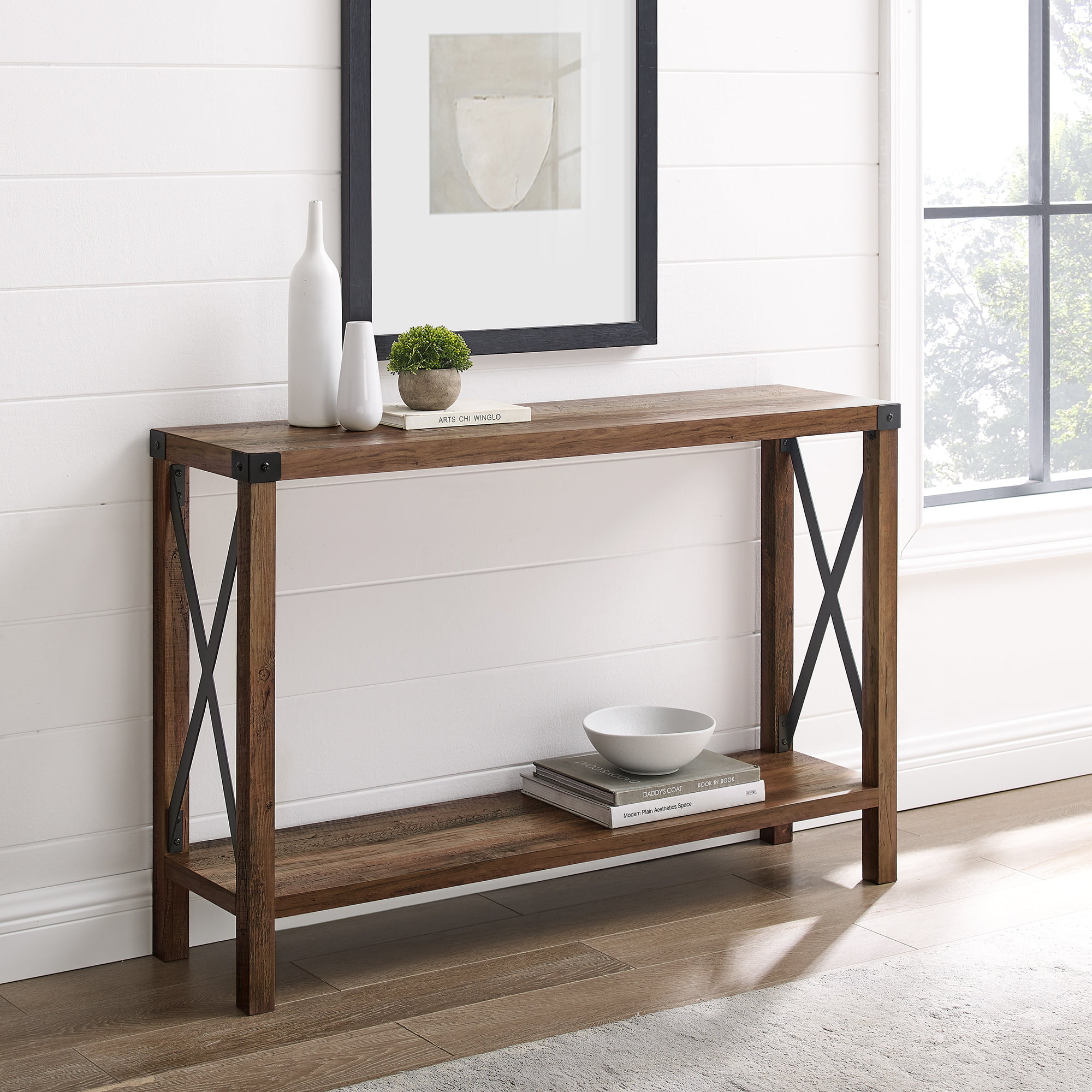 Console Table Reclaimed Barnwood, X Console Table