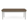 thumbnail image 4 of Lenox Steel Reception Waiting Room 2-Seat Bench / Silver Steel / Brown, 4 of 5