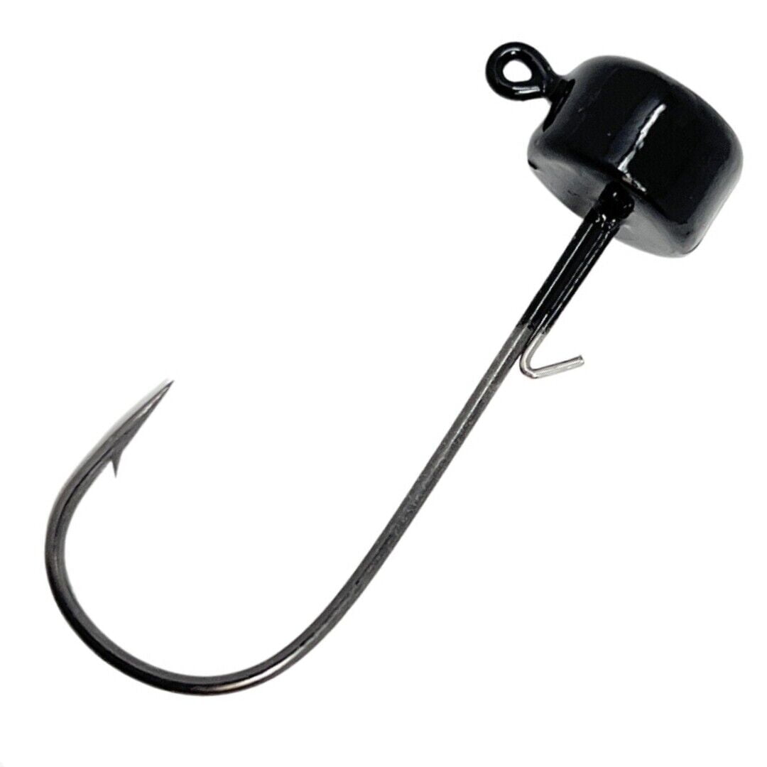 Reaction Tackle Tungsten Ned Rig Jig Heads - Mushroom Head, Weedless, 1/6oz, 5-Pack (White, EWG 3/0 Hook)