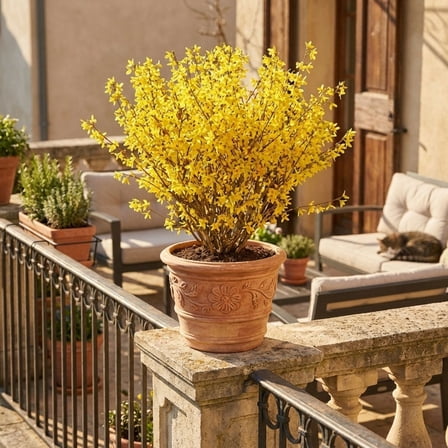 Set 2 Yellow Lynwood Forsythia Live Plant 12 Inches, Vibrant Flowering Live Plant, Dormant Forsythia Live Plant