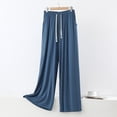 thumbnail image 6 of Fengactive Womens Mock Neck Lounge Set Half Sleeve Top and Drawstring Wide Leg Pants Sleepwear, 6 of 6