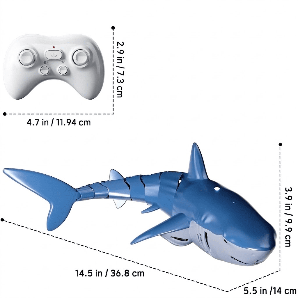 1:18 Scale Remote Control Shark Toy with Water Spray and Light for Pool, 2.4GHz RC Boat Water Toy for Boys Girls Kids