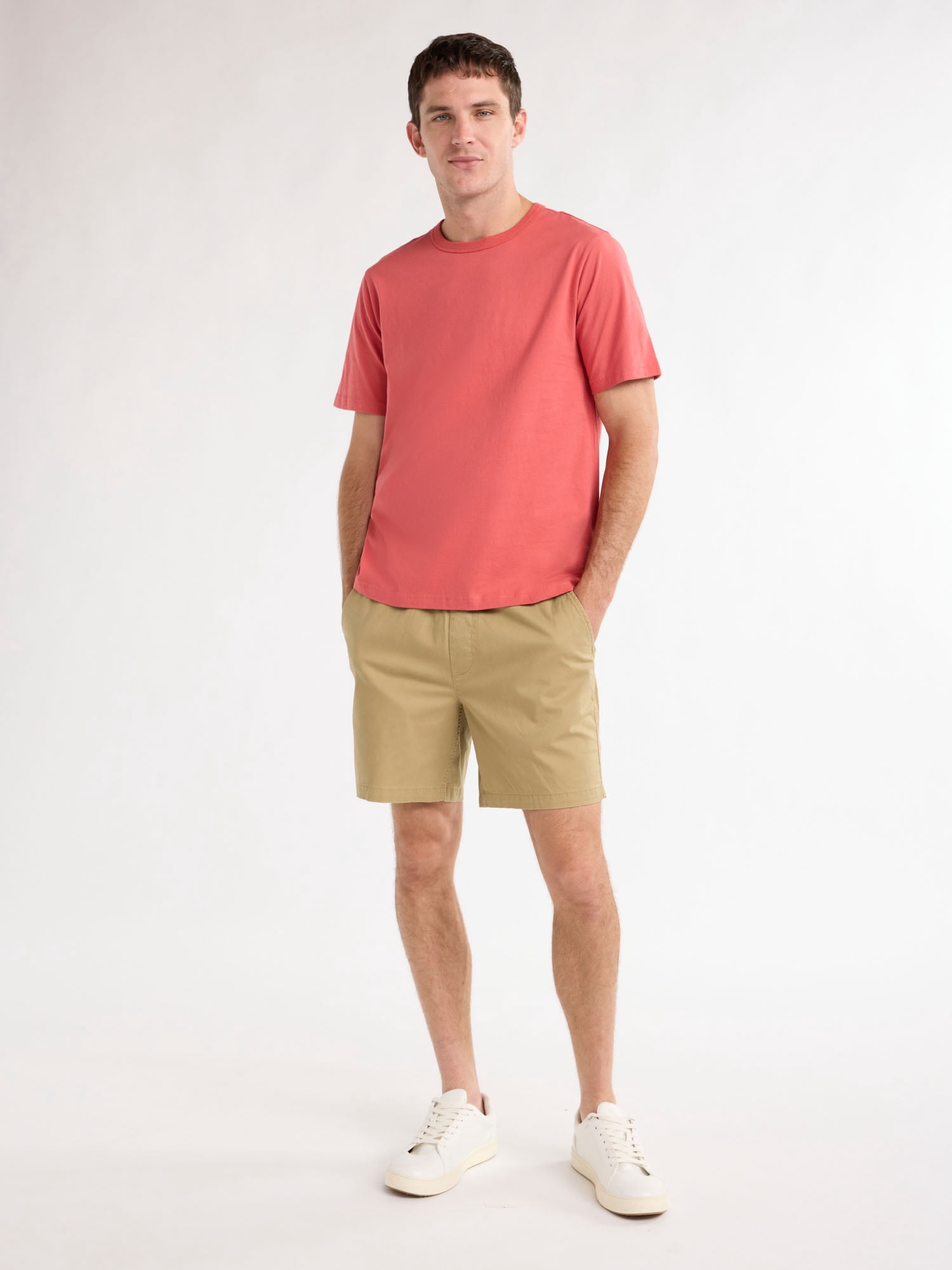 Free Assembly Men’s Everyday Cotton Tee with Short Sleeves, Sizes S-3XL