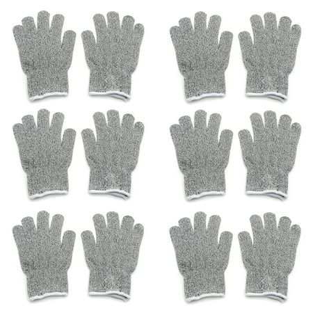 

HTTMT- Size XL 6Pair (12 Gloves) Safe Cut Resistant Gloves Food Grade Level 5 Protection For Kitchen Oyster Shucking Meat Cutting Wood Carving