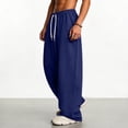 thumbnail image 2 of vdgthytj Sweatpants for Men Drawstring Elastic Waist Baggy Comfy Wide Leg Fashion Fall Athleiusre Pants with Pockets(X-Large,Dark Blue), 2 of 6