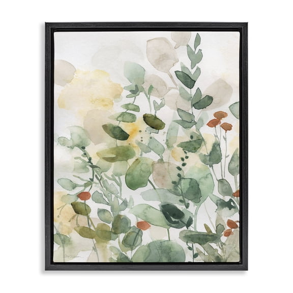 Stupell Industries Bohemian Opaque Layered Leaves Black Floating Frame Canvas Art, 17 x 21, by Carol Robinson