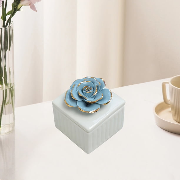Fiudx Tarro de Cerámica, Organizador de Joyas Dorado Pintado a Mano, Elegante Candelabro, Decoración Versátil para Bodas, Regalo Perfecto para Cumpleaños, Elegante Detalle para El Hogar, Pieza Comple