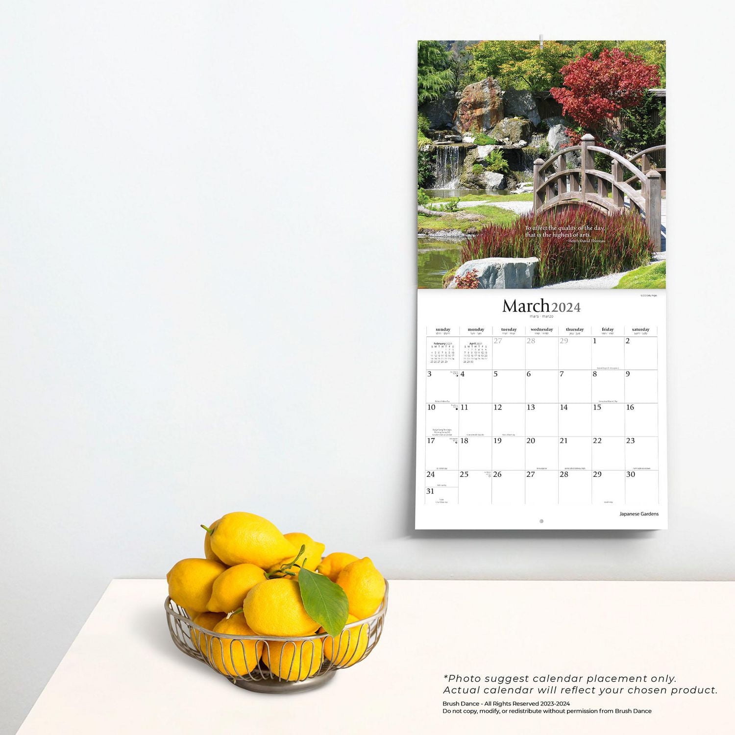 Brush Dance Japanese Gardens 2024 12x24 Inch Square Wall Calendar, 9781975469962