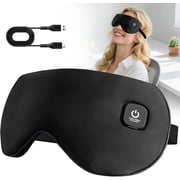 Heated Eye Mask for Dry Eyes, Cordless Rechargeable Warm Eye Compress with 3 Heat Settings, Heating Pad for Stye Eye, Washable Cover, Cordless Design for Travel & Night Use