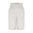 thumbnail image 6 of UAMVSH Bermuda Shorts for Women Soft Summer Casual Pockets Shorts Knee Length Elastic Waist Simple Capri Pants with Cuffed Hem, 6 of 6