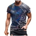 thumbnail image 2 of Kayannuo Mens T Shirts Short Sleeve Cotton Easter Men's Summer Casual Printed Short Sleeve Round Neck Top T-shirt Blouse Blue, 2 of 3