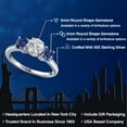 thumbnail image 2 of Gem Stone King 925 Sterling Silver Lab Grown Diamond and Blue Created Sapphire Engagement Ring for Women | 1.94 Cttw | Round 6MM | Gemstone April Birthstone | Size 6, 2 of 6