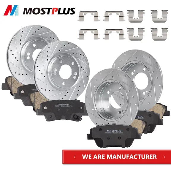MOSTPLUS Front & Rear Disc Rotors Brakes Pads Sets for 2011-2015 Kia Optima Hyundai Sonata