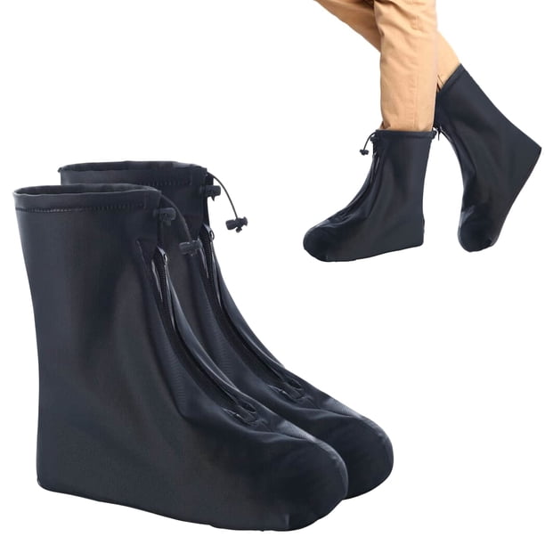 Cubrezapatillas impermeables Cubrezapatillas impermeables para hombres y mujeres, antideslizantes, reutilizables, color negro, impermeables, para lluvia, días de nieve y caminos fangosos