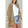 thumbnail image 3 of Sherrylily Women Crochet Cardigan Kimono Boho Long Sleeve Lightweight Oversized Open Front Knitted Sweater, 3 of 4