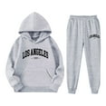 thumbnail image 3 of Kiijoy Girls Sweatsuit Letter Print Hoodie and Sweatpants Outfit Set, Sizes 2-14, 3 of 3