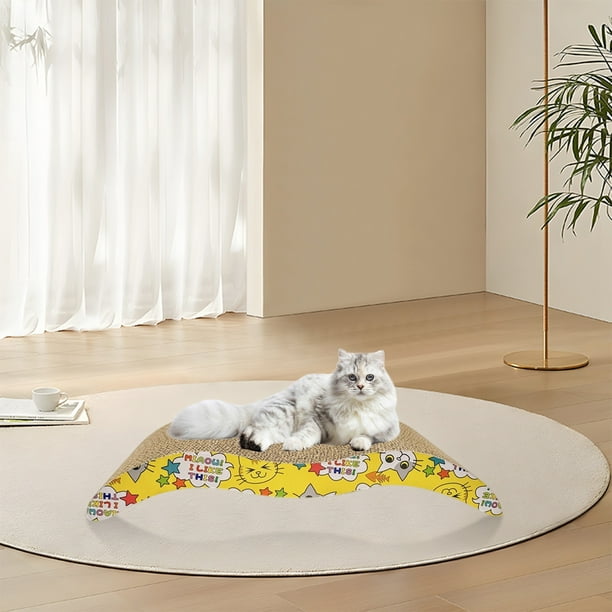 Rascador para Gatos, Cama y Poste, Gran Rascador de Cartón Corrugado para Gatos de Interior, Mueble de Juguete para Mascotas