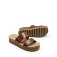 thumbnail image 4 of DREAM PAIRS Women's Platform Slides Sandals with Arch Support, Comfortable Beach Slip-on Flat Sandals, Casual 2-Strap Cork Cushion Wedges for Women, 4 of 7