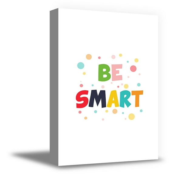Awkward Styles Be Smart Canvas Artwork for Kids Ready to Hang Poster Be Smart Printed Quotes Nursery Room Quotes Cute Wall Art for Kids Play Room Baby Girl Room Decor Be Smart Canvas Wall Art