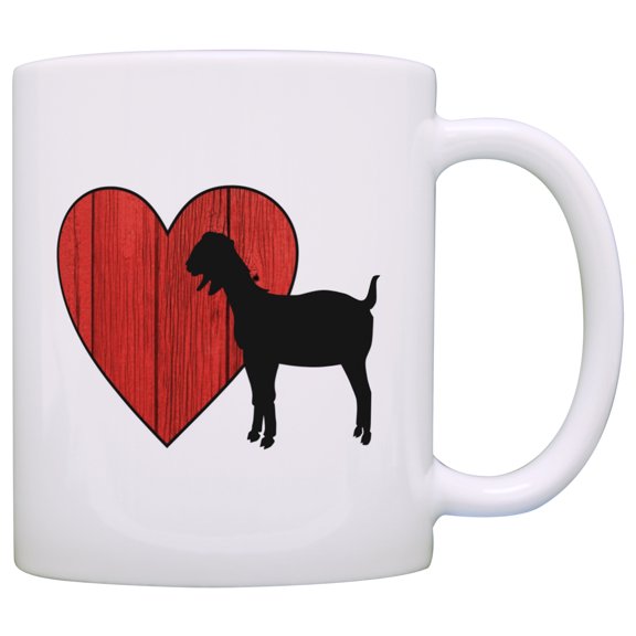 ThisWear Barnyard Farm Animal Goat Love Heart Barn Yard Billy Goat 11 ounce Coffee Mug