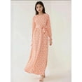 thumbnail image 5 of Floral Print Long Sleeve Maxi Dress with Belt, 5 of 7