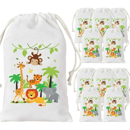 50 Pieces Jungle Safari Animal Party Treat Bags Wild Cameroon