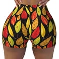 thumbnail image 2 of Sikiie Autumn With Leaves Workout Shorts Women Scrunch Butt Gym Shorts Seamless High Waist Tummy Control Yoga Biker Athletic Shorts-Medium, 2 of 8