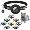 Airtag Cat Collar Breakaway, Reflective Collars with Apple Air Tag GPS Holder and Bell for Kittens and Puppies (Black)