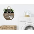 thumbnail image 5 of Eveokoki 11" Laundry Room Sign Front Door Porch Decorations, Round Rustic Wood Hanging Sign for Farmhouse Porch Outdoor Home Holiday Front Door Sign Decorch, 5 of 5