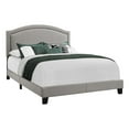 thumbnail image 3 of Monarch Specialties Bed, Queen Size, Platform, Bedroom, Frame, Upholstered, Linen Look, Wood Legs, Grey, Chrome, Transitional, 3 of 3