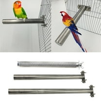 Acahhotxx Parrot Perch, Parrot Perch Bird Stainless Steel Stand Stick Climbing Paw Grinding for Birds Cage Accessories 3 Sizes - 25 cm long