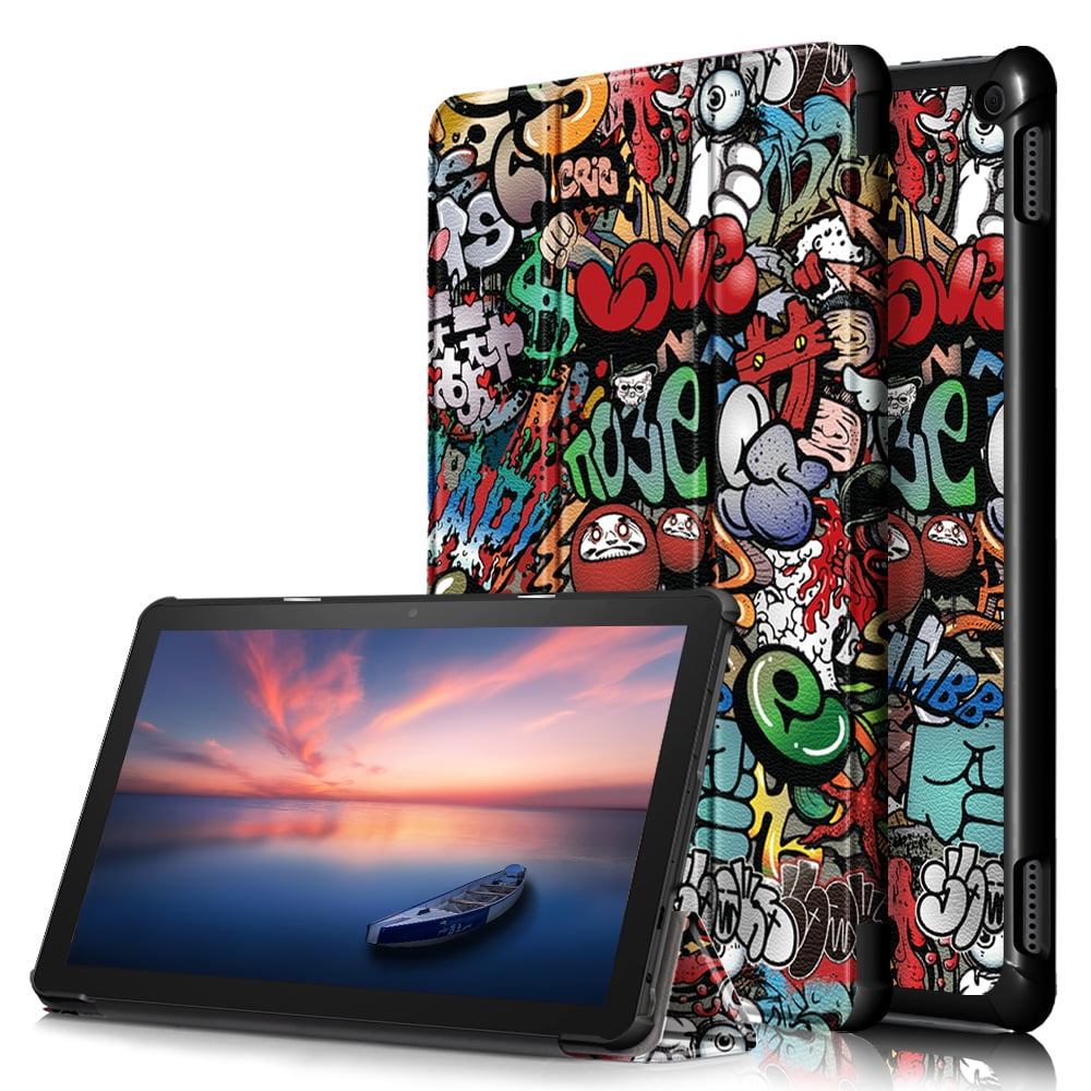 Allytech Case for All-New Fire HD 10 2021/ Fire HD 10 Plus 11th Generation  2021 Released, PU Leather Slim Lightweight Trifold Stand Auto Sleep Wake
