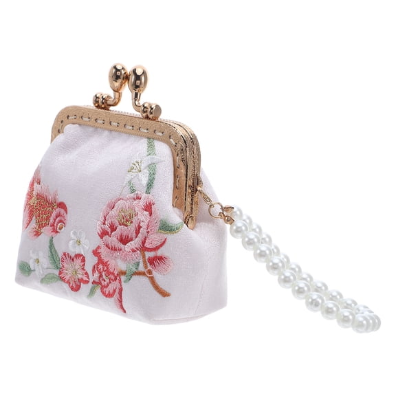 LOLIPPYY Embroidered Clutch Purse with Lock Classic Chinese Floral Brocade Fabric Wallet for Elegant Storage