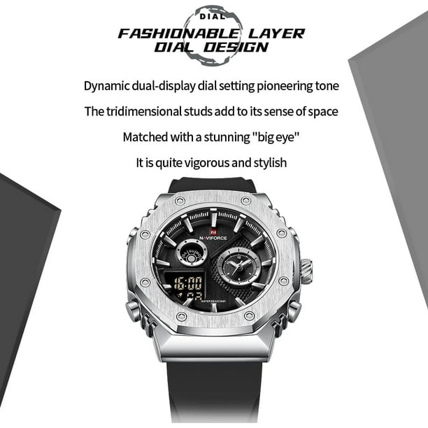 Men Dual Display Analog Digital Watch Multifunctional Military