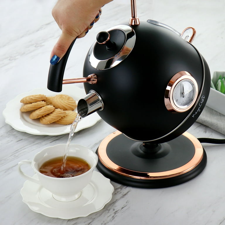 MegaChef 1.8 Liter Half Circle Electric Tea Kettle in Matte Black