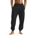 thumbnail image 2 of Mens Sweatpants with Pockets Elastic Waist Drawstring Joggers, Tapered Sport Trouser for Workout & Athletic Use​ Black XL, 2 of 8