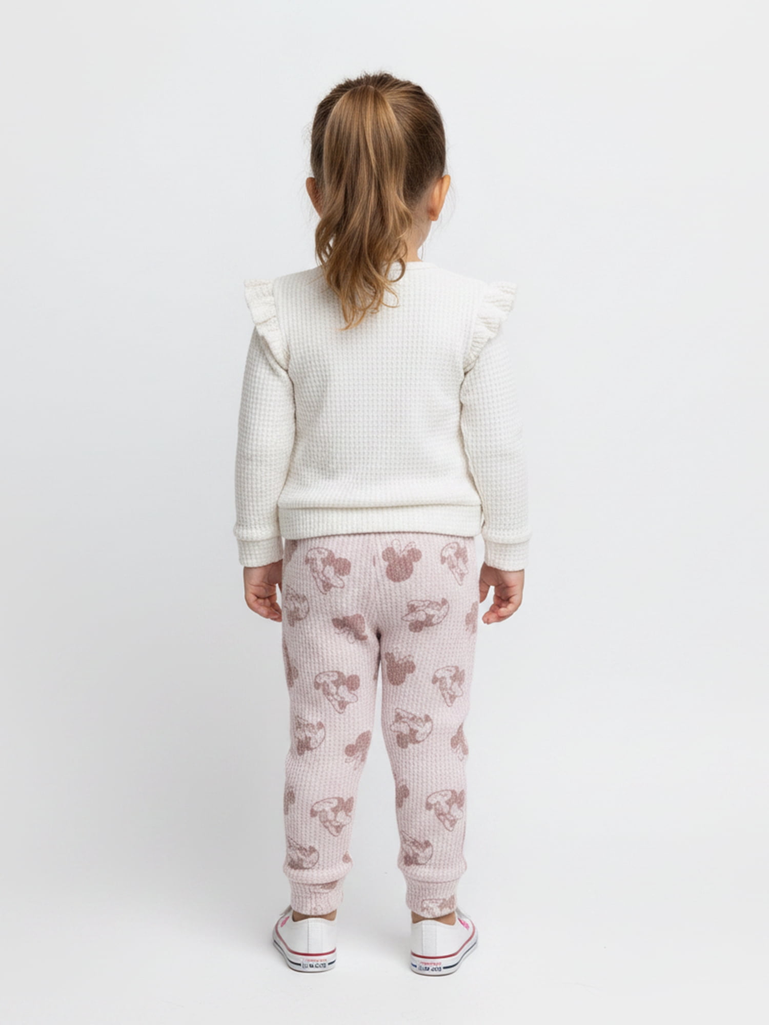 Minnie Mouse Baby Girls Waffle Knit Top and Pants Set, 2-Piece, Sizes 0M-24M